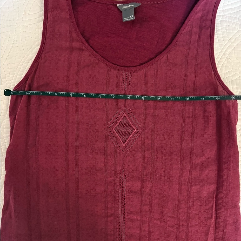 Eddie Bauer Embroidered Burgundy Tank Top XS - Picture 7 of 10